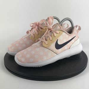 Nike Roshe G Pink/White Polka Dot Spikeless Golf Shoes AA1851-603 Women’s Size 5